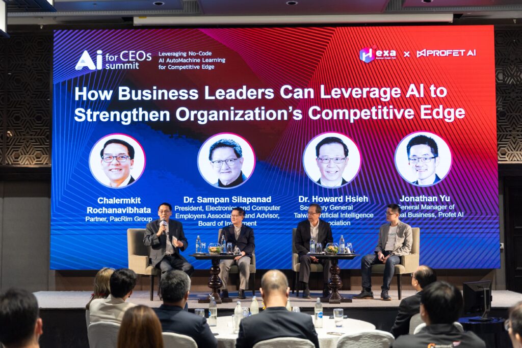 Panelists at Profet AI's AI for CEOs Summit with HexaTech and PacRim